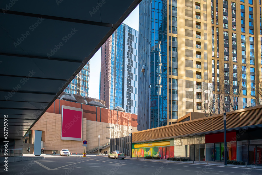 Office building of city building financial district..