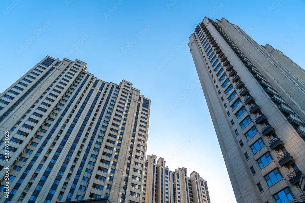 High rise residential quarter of urban buildings..