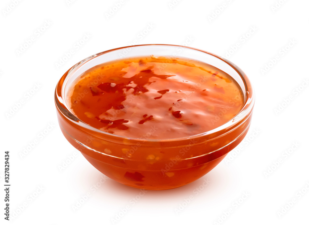 Sweet and sour sauce isolated on white background