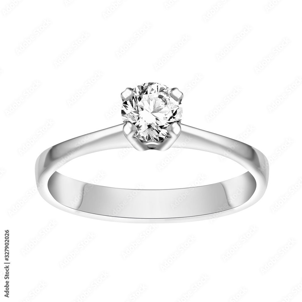 Ring of gold with diamonds (on white background) 