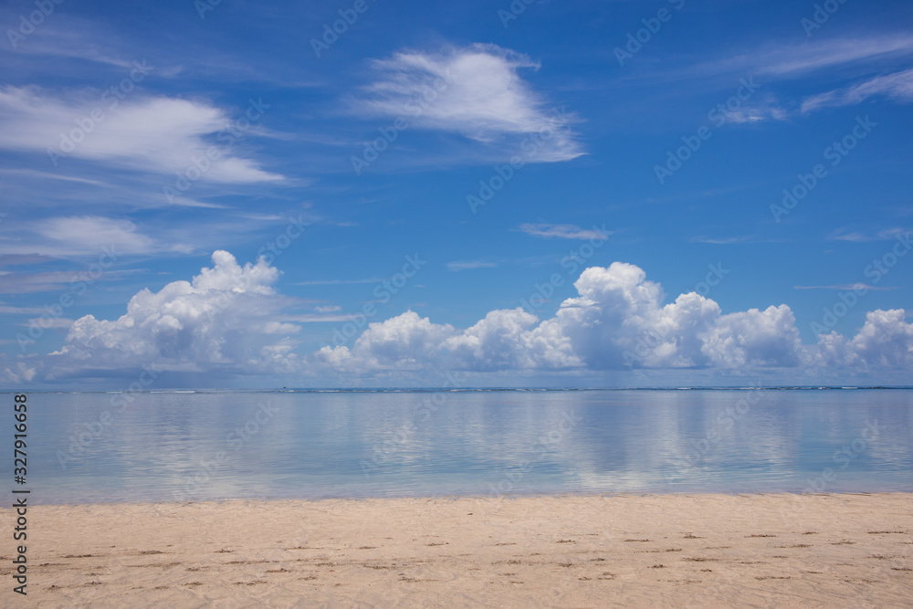 Fourth beach in Morro de Sao paulo. Clouds reflections in the sea