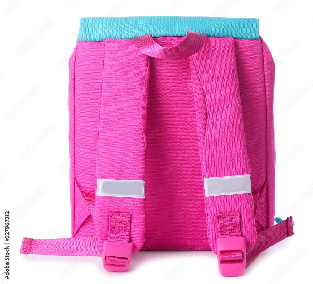 School backpack on white background