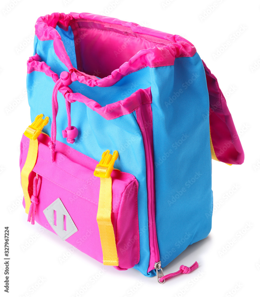 School backpack on white background