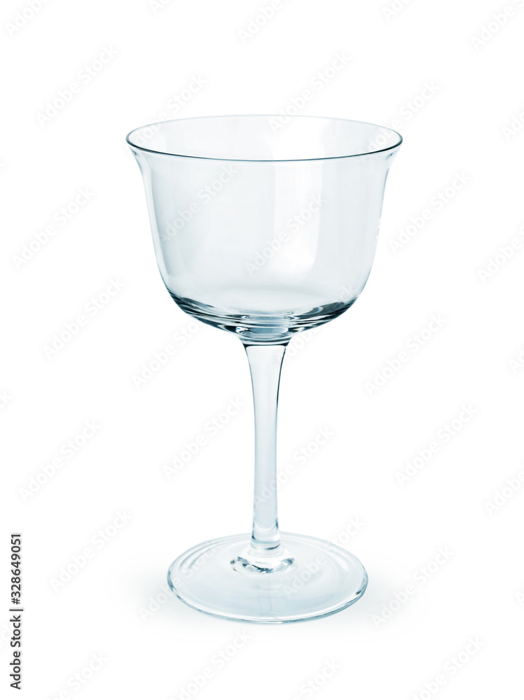 Empty glass on white background