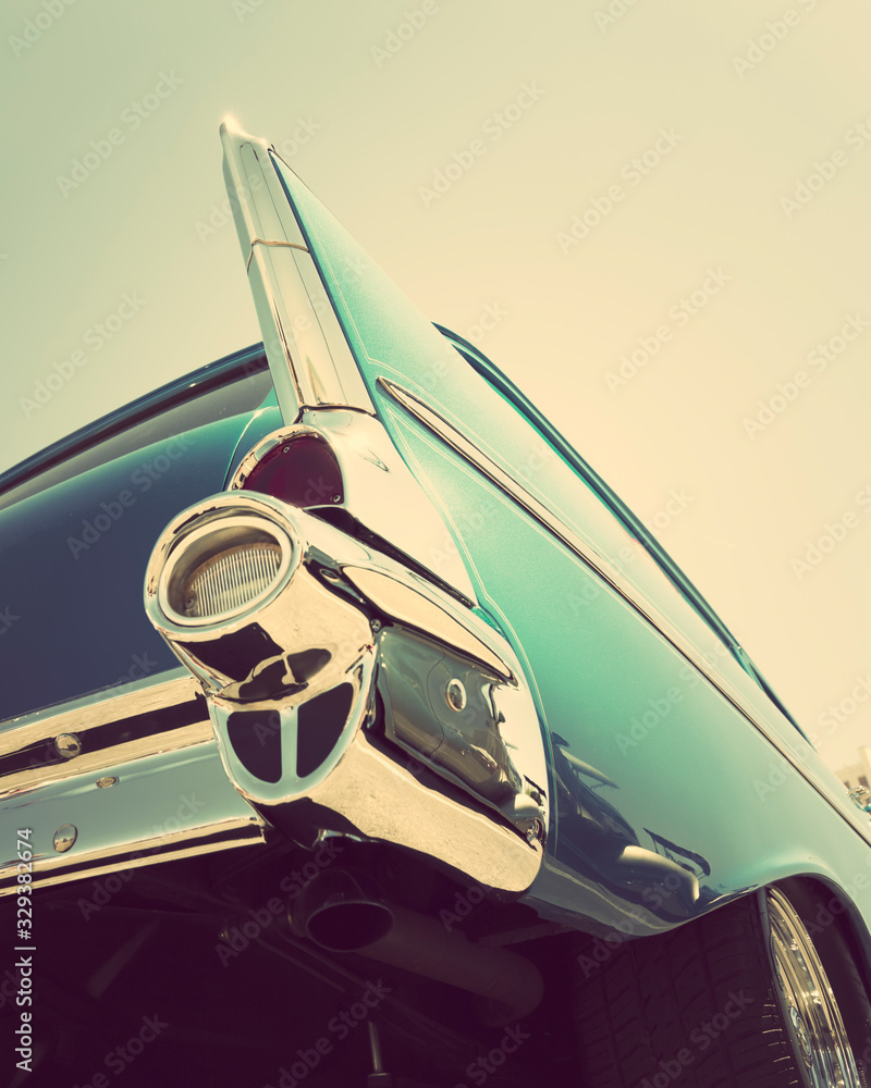 classic vintage car tailight close-up