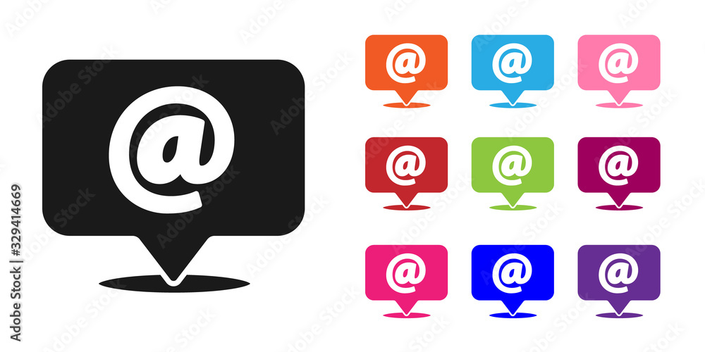 Black Mail and e-mail icon isolated on white background. Envelope symbol e-mail. Email message sign.