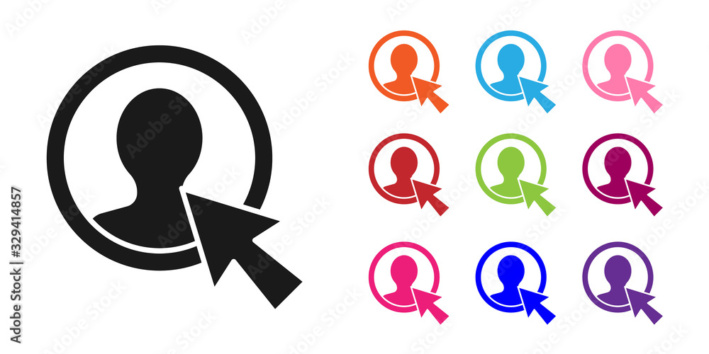 Black Create account screen icon isolated on white background. Set icons colorful. Vector Illustrati