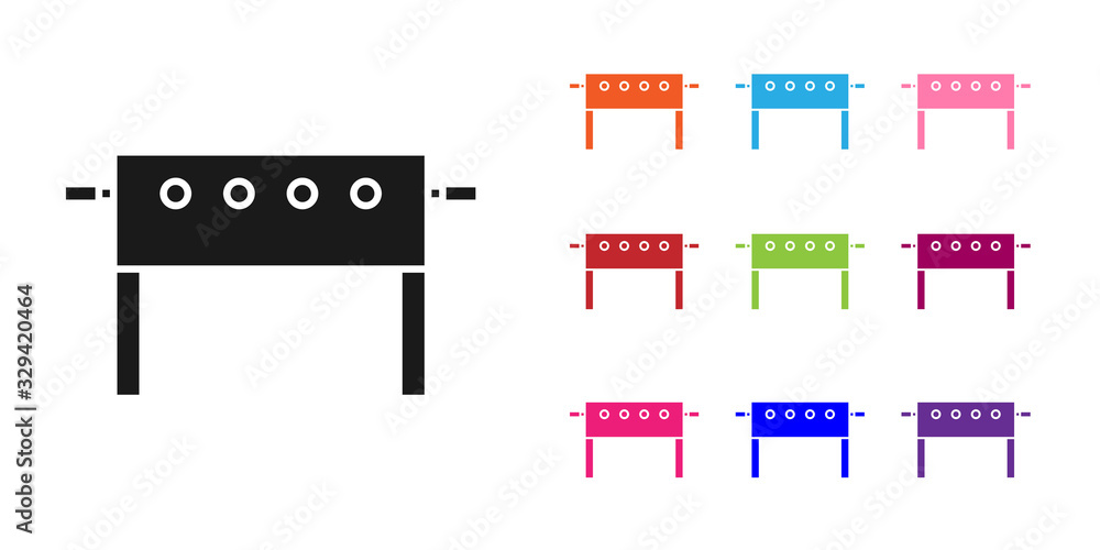 黑色冰球桌图标隔离在白色背景上。将图标设置为彩色。矢量插图