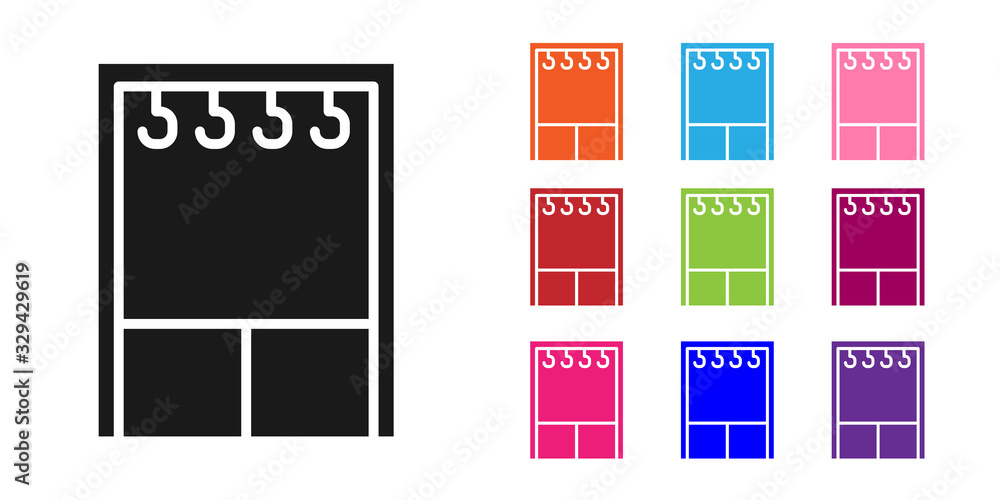 白色背景上隔离的黑色衣橱图标。将图标设置为彩色。矢量插图
