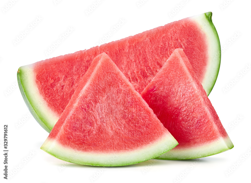 Watermelon clipping path. Watermelon fruit isolated on white background.