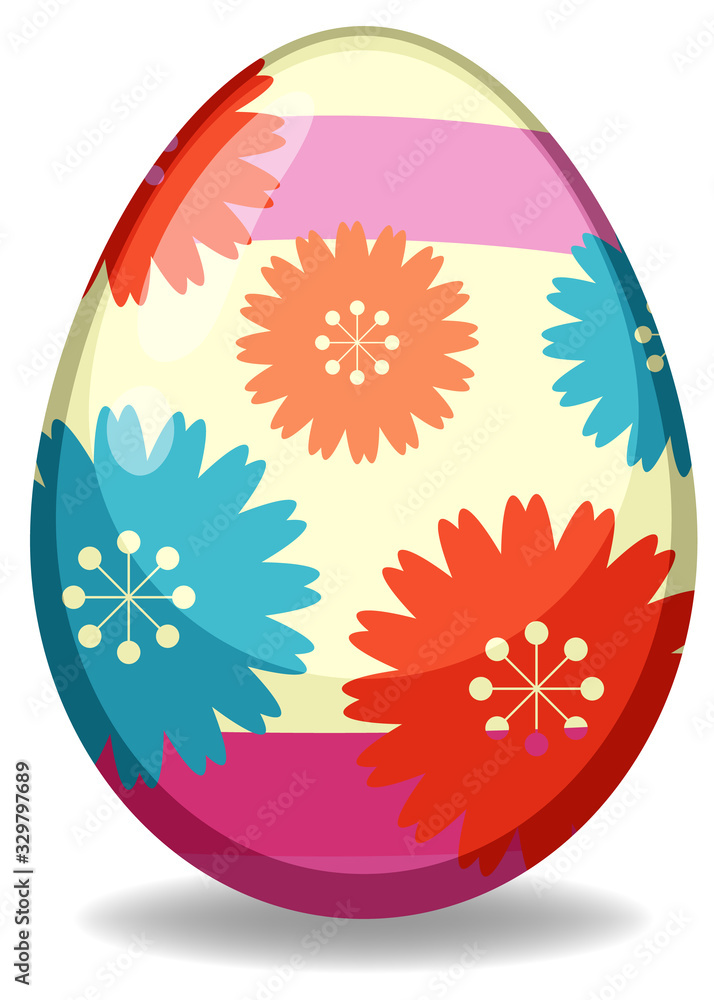 Easter theme with decorated egg in colorful patterns