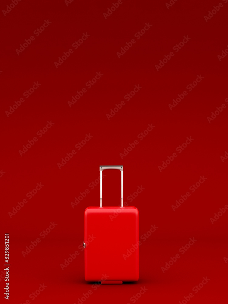 copy space of luggage on backgroung,3d illustration,3d rendering