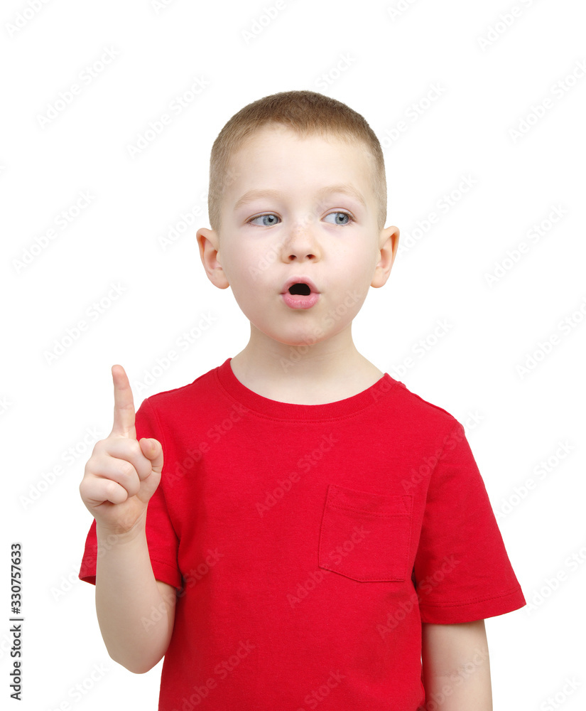  boy shows his finger up