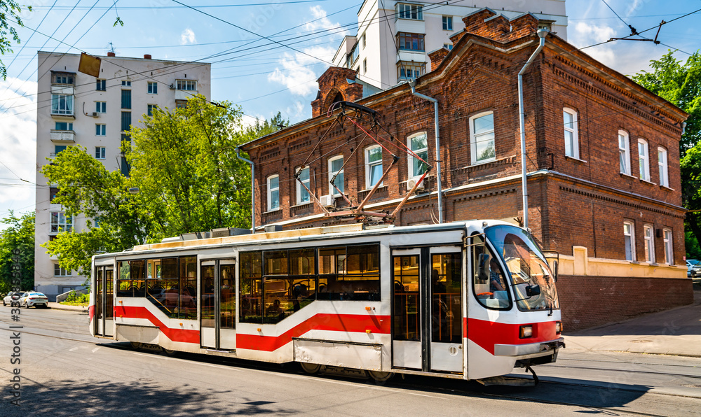 City tram in Nizhny Novgorod, Russia