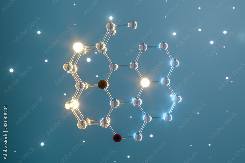 Molecules and biology, biological concept, 3d rendering.