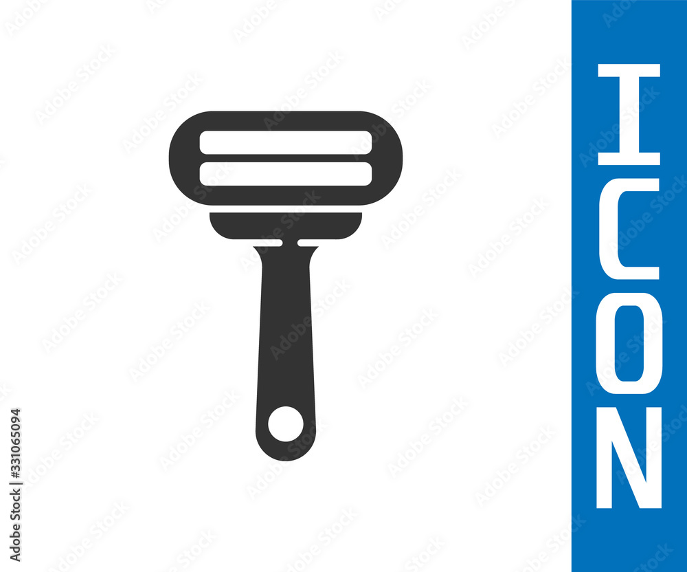 Grey Shaving razor icon isolated on white background. Vector Illustration