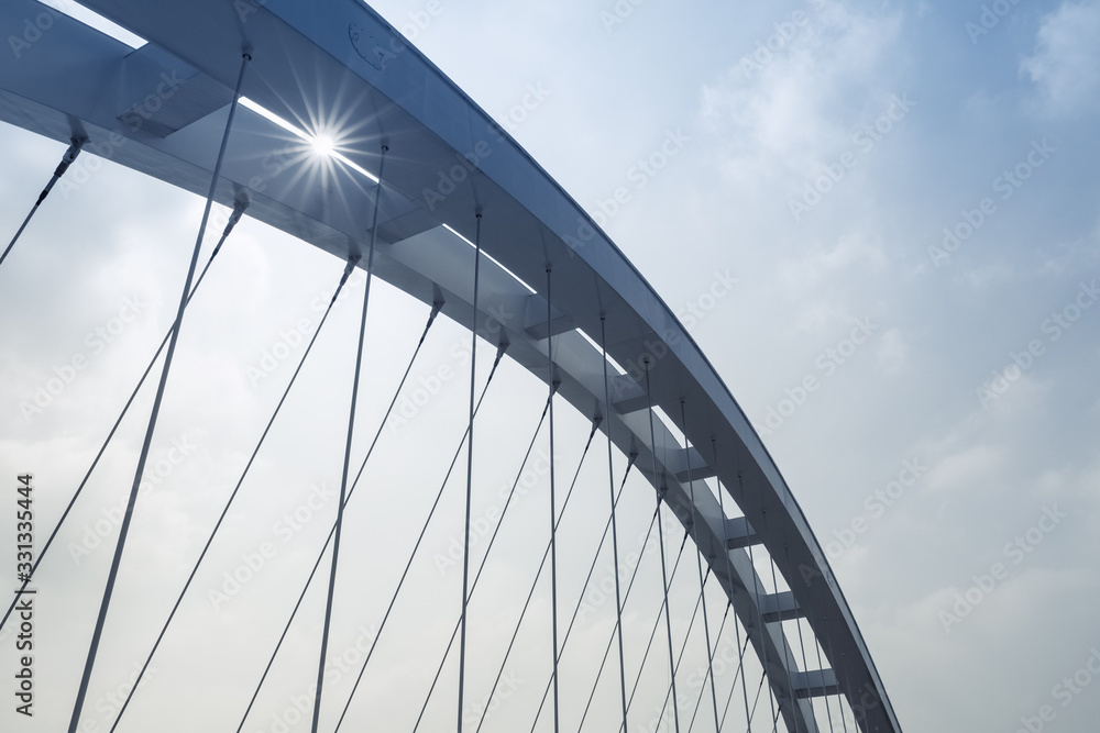 suspension bridge closeup