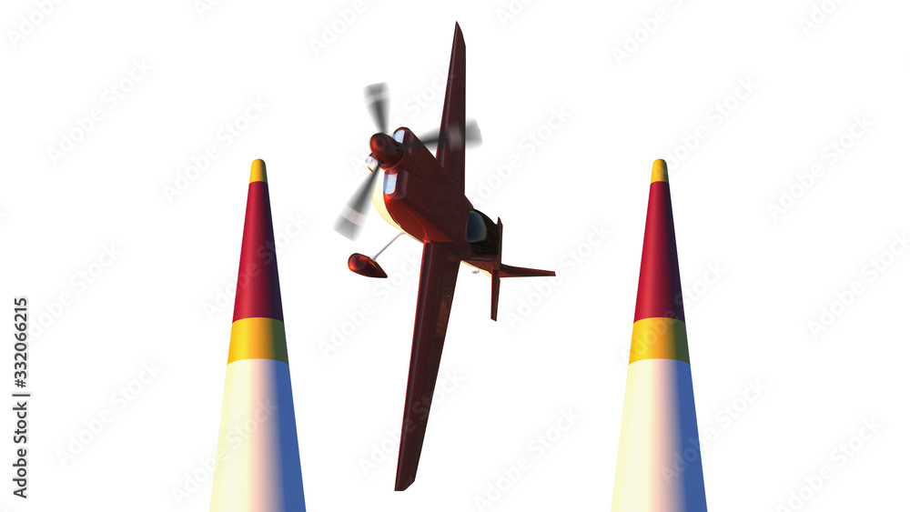 Air racing isolated on white.