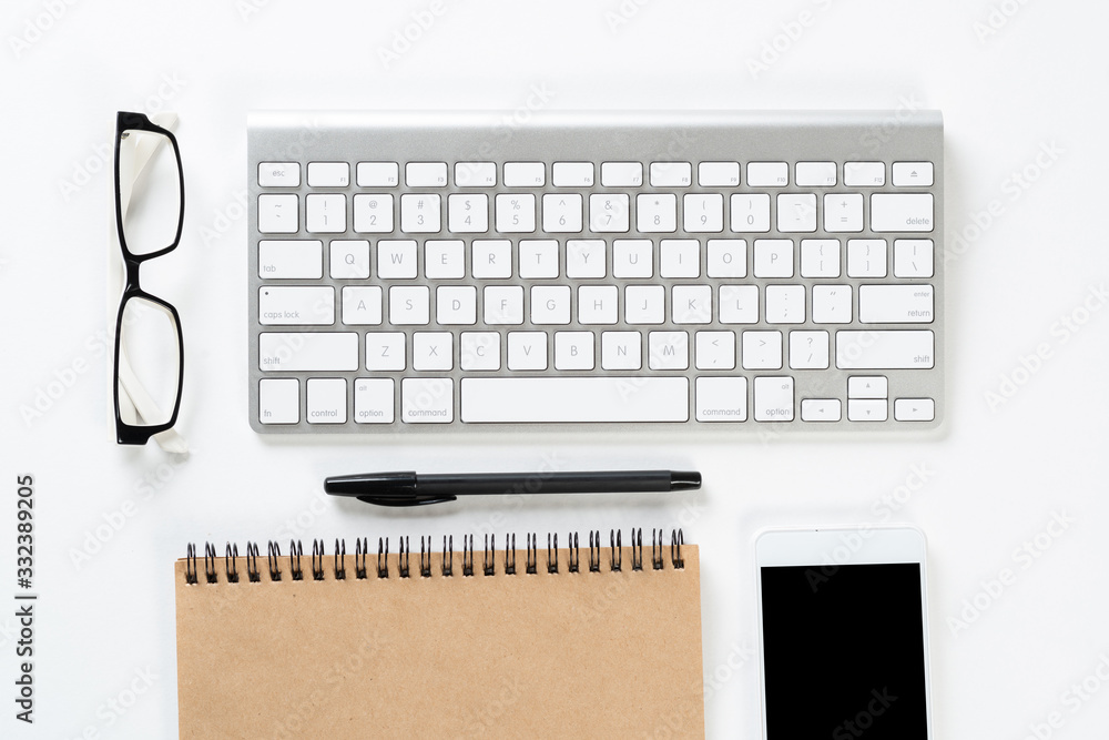 Still life of modern office workspace with gadgets