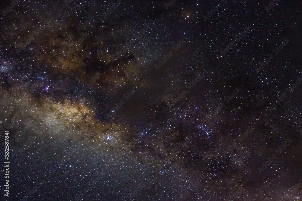 恒星和星系外太空天空夜晚宇宙闪亮星空的黑色星空背景