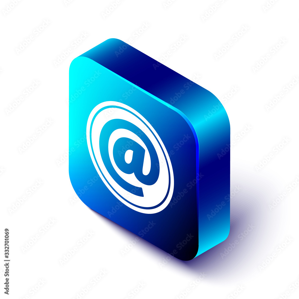 Isometric Mail and e-mail icon isolated on white background. Envelope symbol e-mail. Email message s