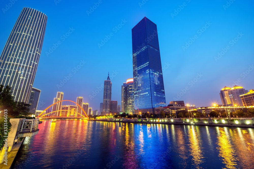 Tianjin City, China, night view