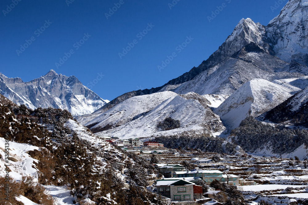 喜马拉雅山景观与珠穆朗玛峰