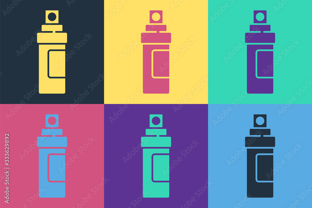 Pop art Perfume icon isolated on color background. Vector Illustration