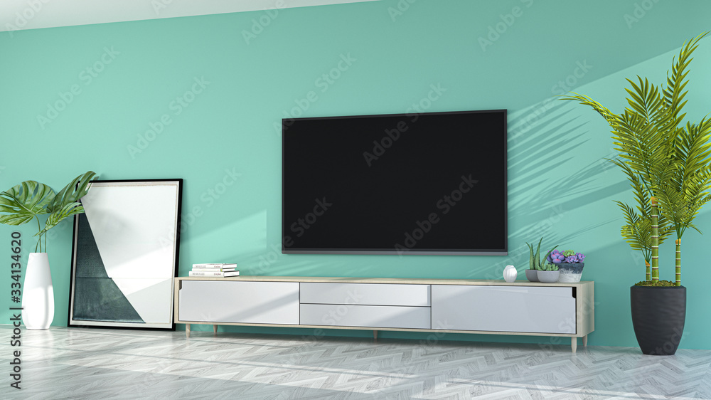 Indoor simple living room TV wall