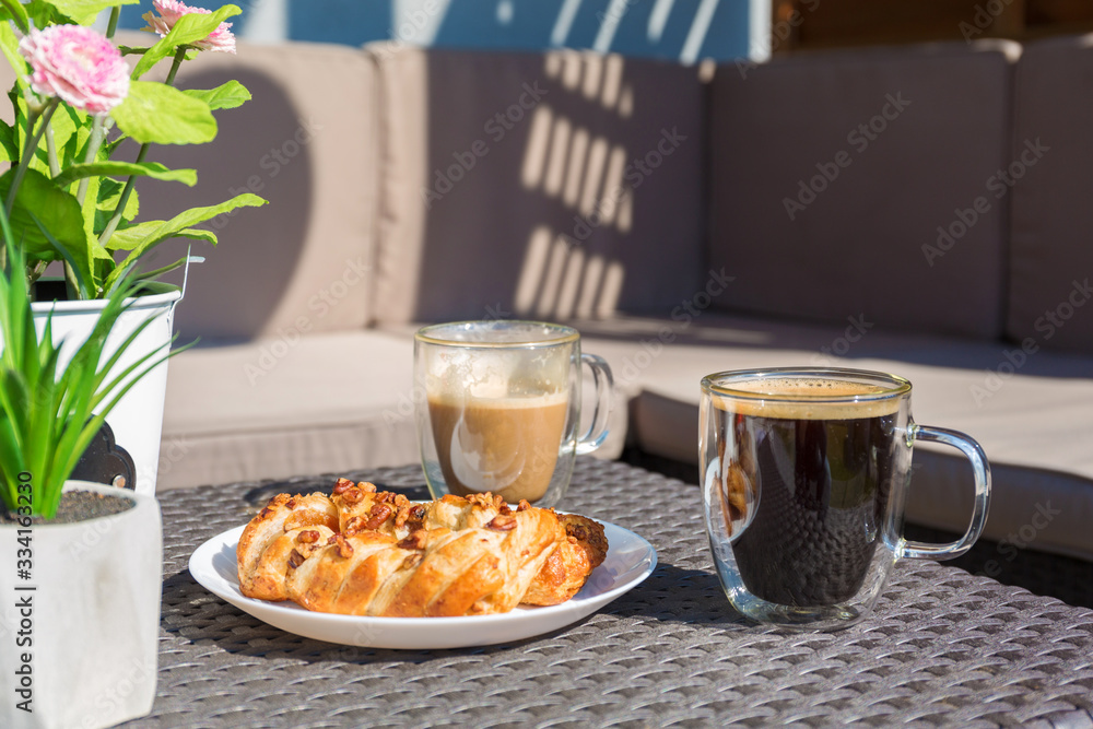 Coffee and cakes on the garden terrace