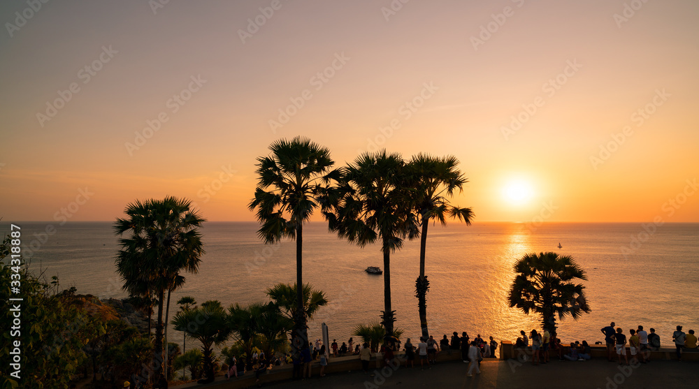 泰国普吉岛的Laem promthep海角，美丽的风景安达曼海美丽的旅游背景和