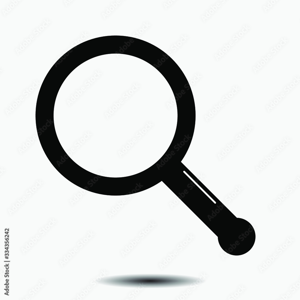 Magnifying glass or search icon, flat vector graphic on isolated background.eps 10