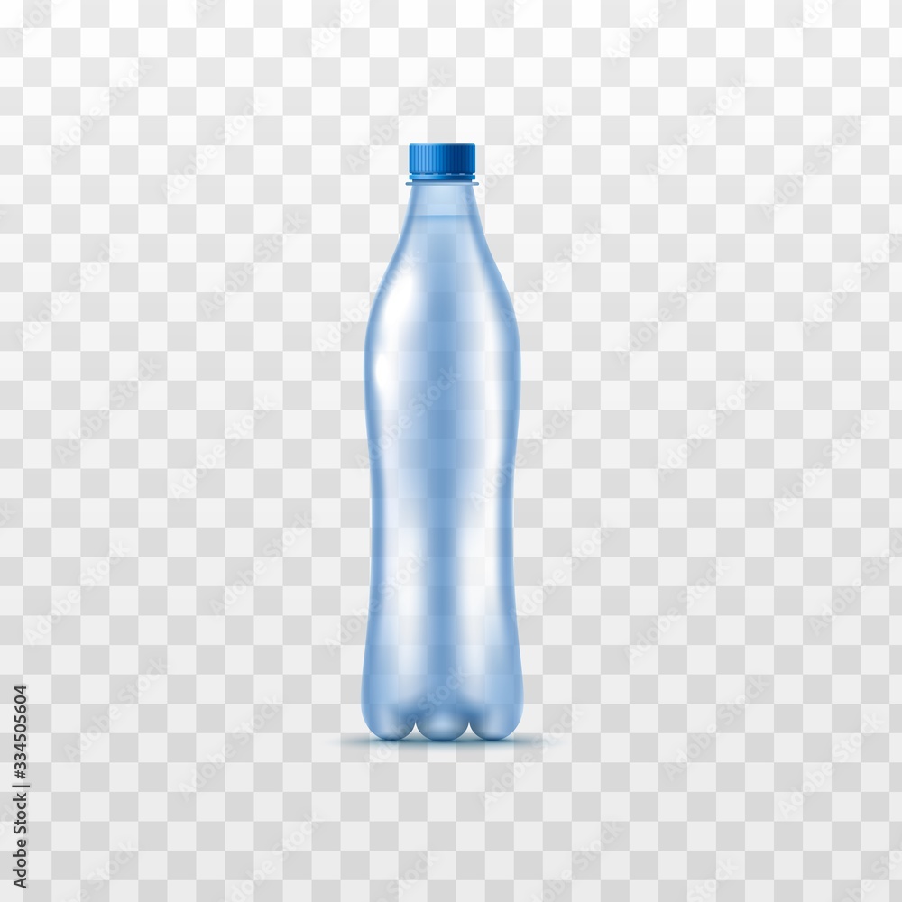 Realistic water bottle mockup isolated on transparent background