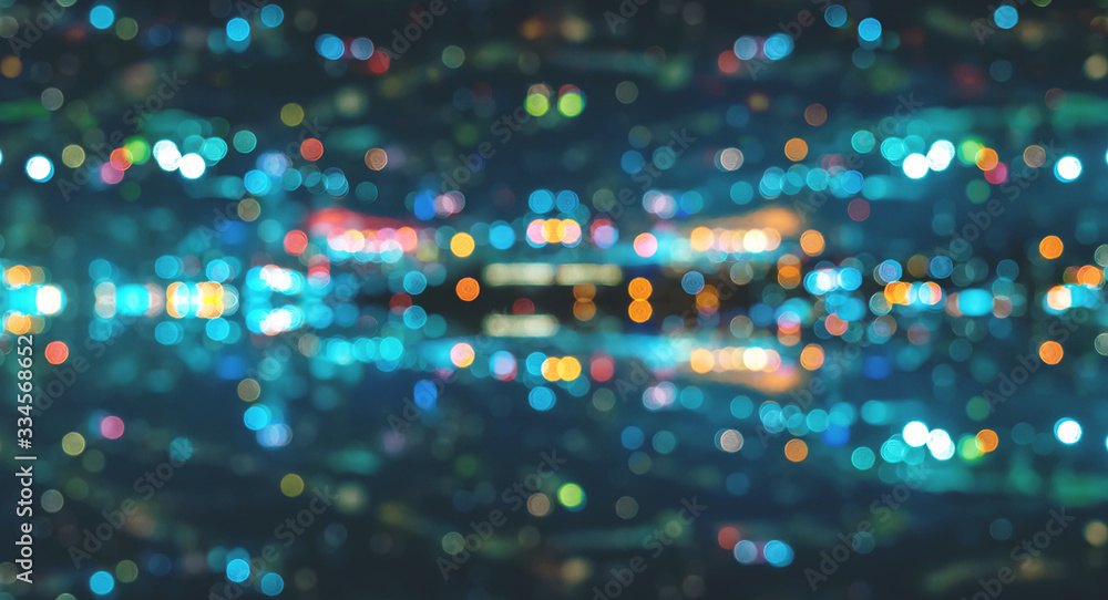 Blurred abstract bokeh background of San Francisco city lights at night