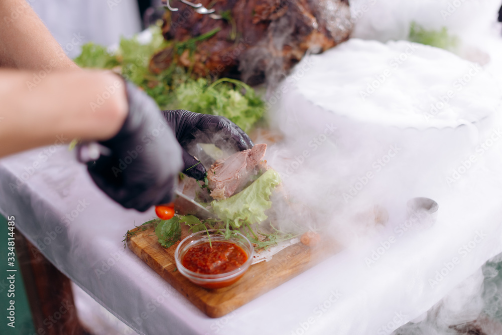 chef preparing salad