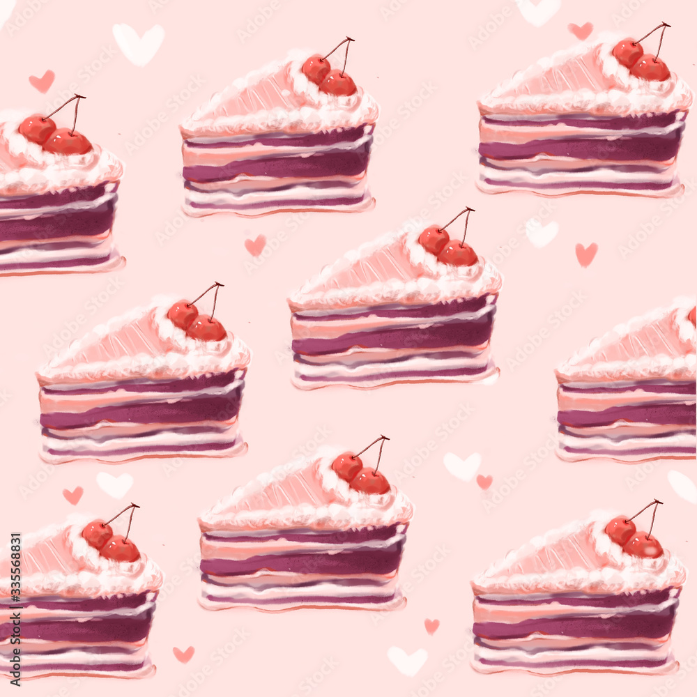 seamless pattern with cakes