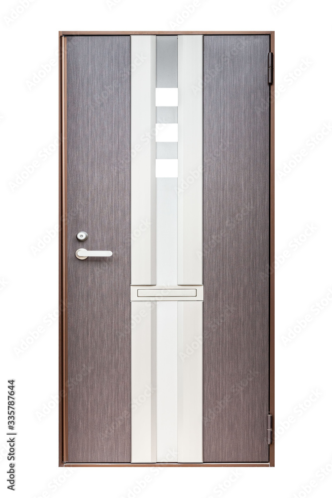  Aluminum door isolated on white background