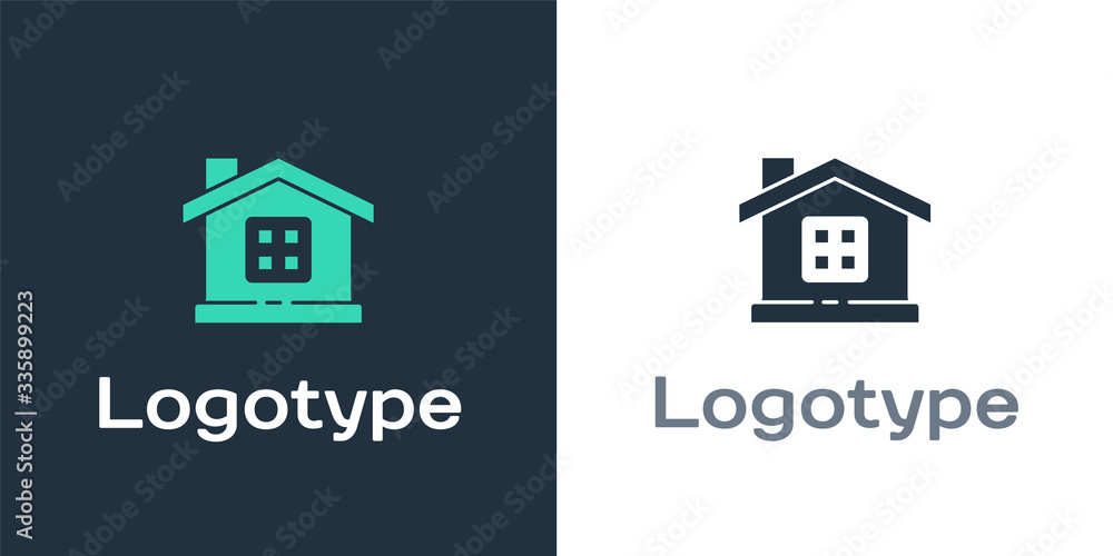 Logotype House icon isolated on white background. Home symbol. Logo design template element. Vector 