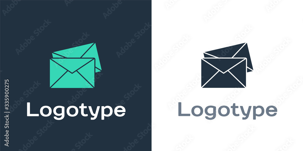 Logotype Envelope icon isolated on white background. Email message letter symbol. Logo design templa