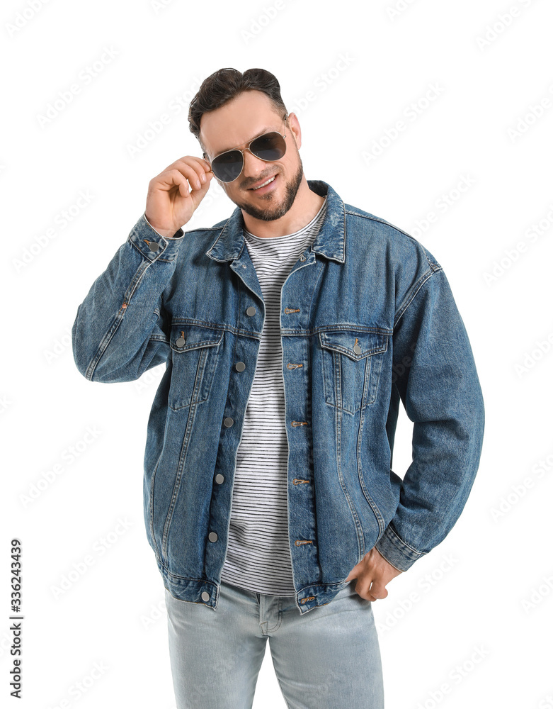 Stylish man on white background