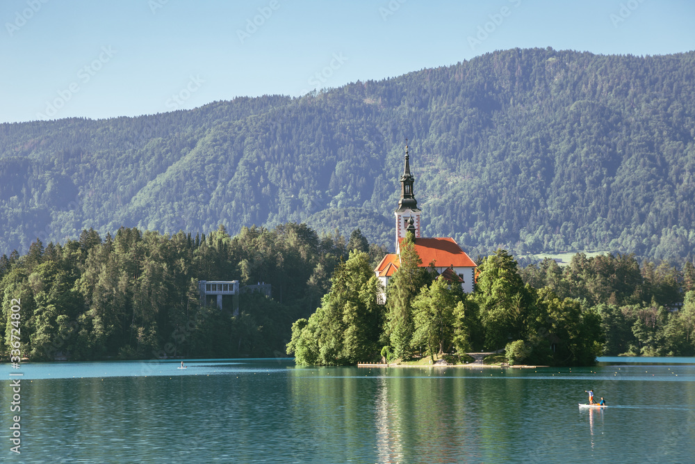 Lake Bled, pilgrimage church of the assumption of maria in Slovenia