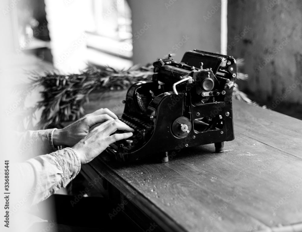 Hands Typing Typewriter Ancient Retro Classic Keyboard