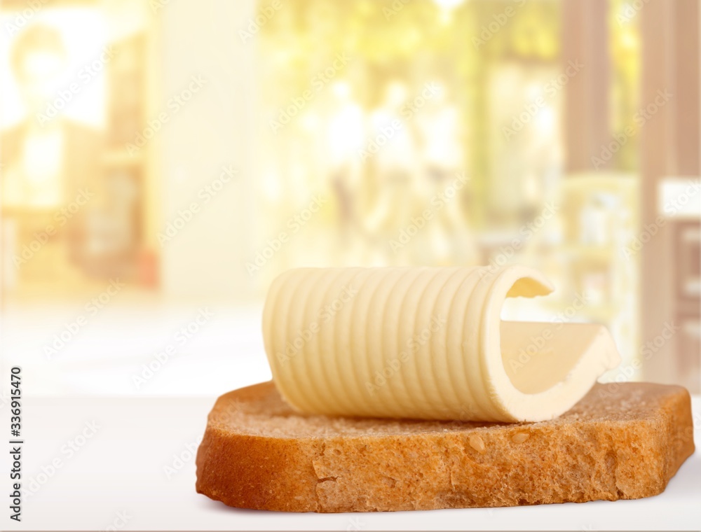 Delicious toasted bread with butter slice