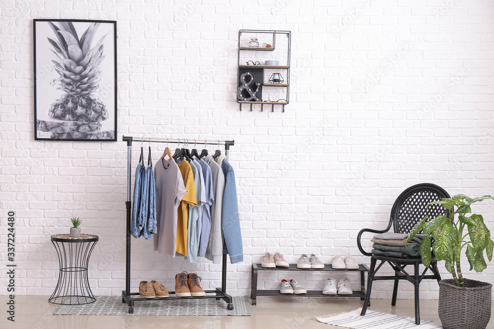 Interior of modern dressing room