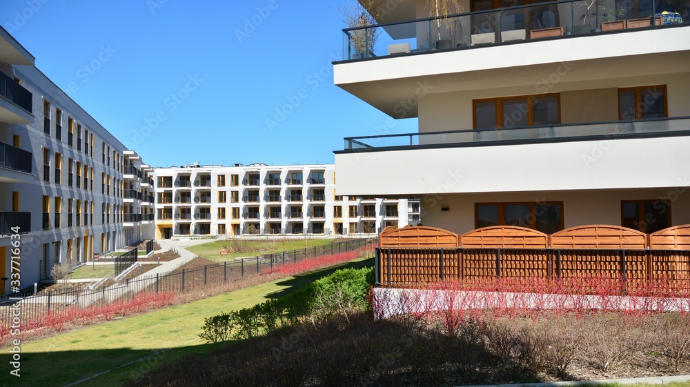 Modern apartment buildings. This is a unique place. Functional, smartly designed. This is an aesthet