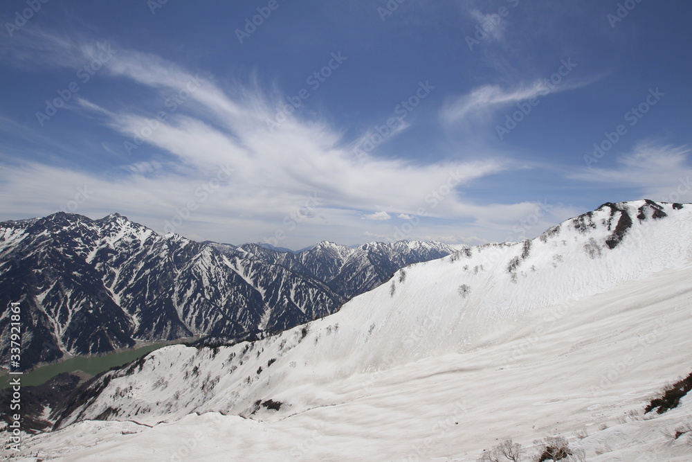 snow covered mountains