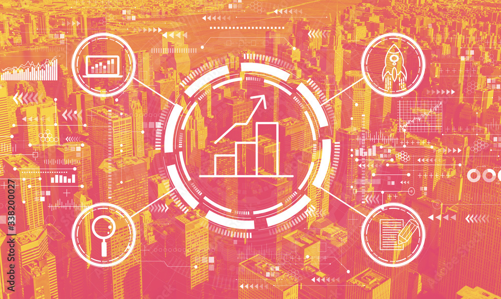 Business growth analysis with the New York City skyline