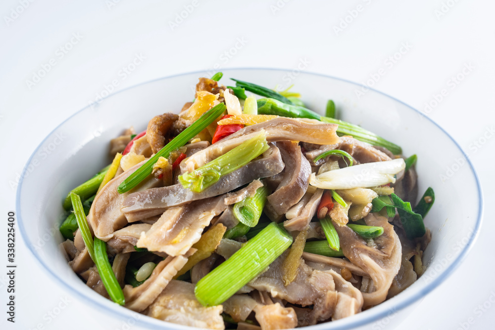 Fried Pork Belly with Chinese Celery and Celery