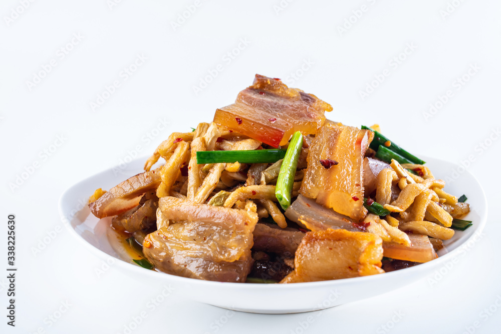 Fried Hunan Bacon, Home-cooked Vegetables, Hunan