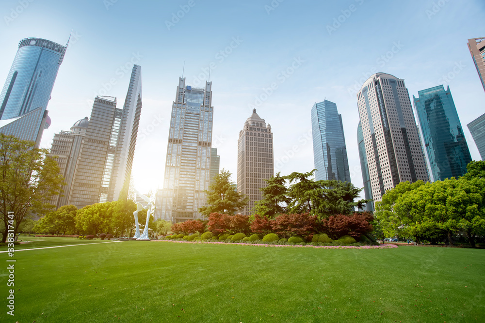 Modern architectural landscape of Lujiazui, Shanghai